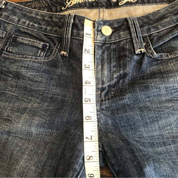 American Eagle Y2K Bootcut Jeans Women’s Size 28 Dark Wash Denim Metallic Stitch - Picture 8 of 11